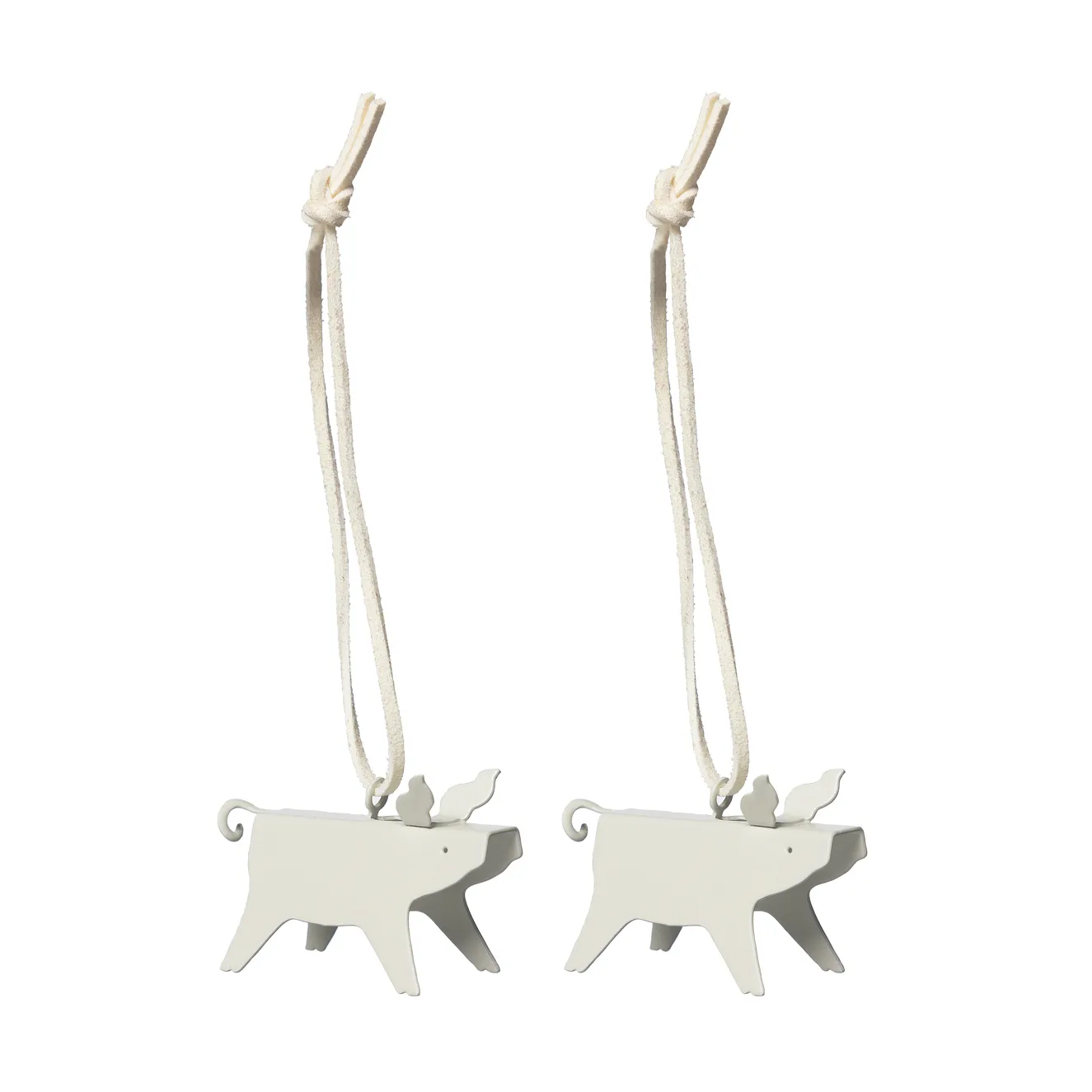 Ernst Christmas ornaments pig 2-pack, White 5 cm ERNST