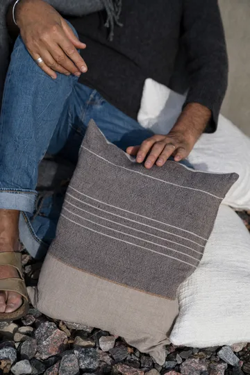 Ernst cushion cover half-linen 40x60 cm - Gray-natural - ERNST