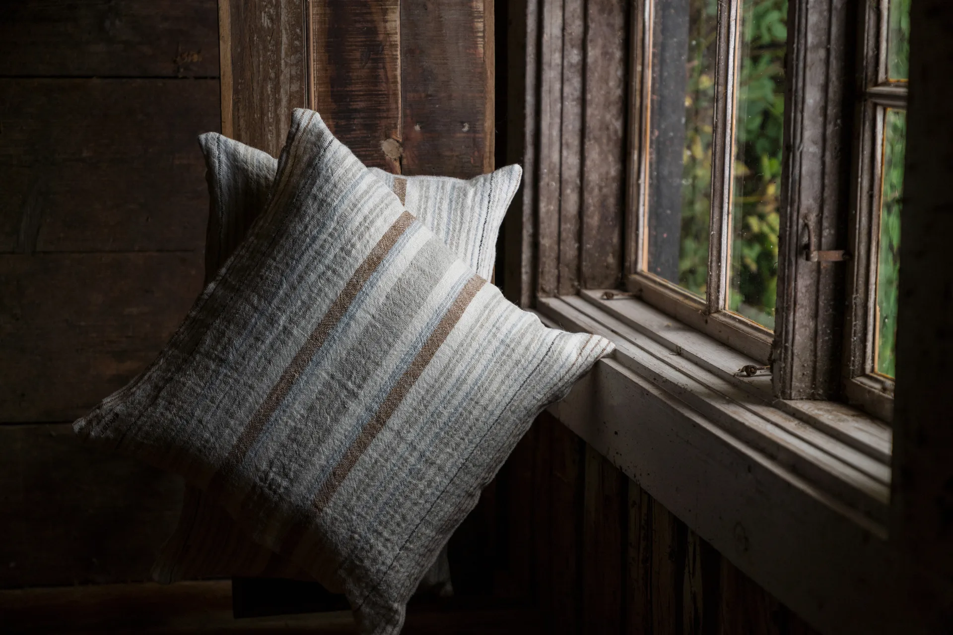 Ernst cushion cover half-linen 40x60 cm, Multi-light blue ERNST