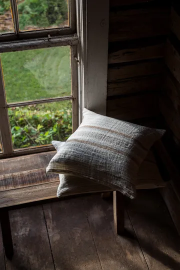 Ernst cushion cover half-linen 50x50 cm - Multi-light blue - ERNST