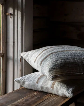 Ernst cushion cover half-linen 50x50 cm - Multi-light blue - ERNST
