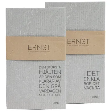 Ernst dish cloth 2-pack, 15x25cm - grey - ERNST