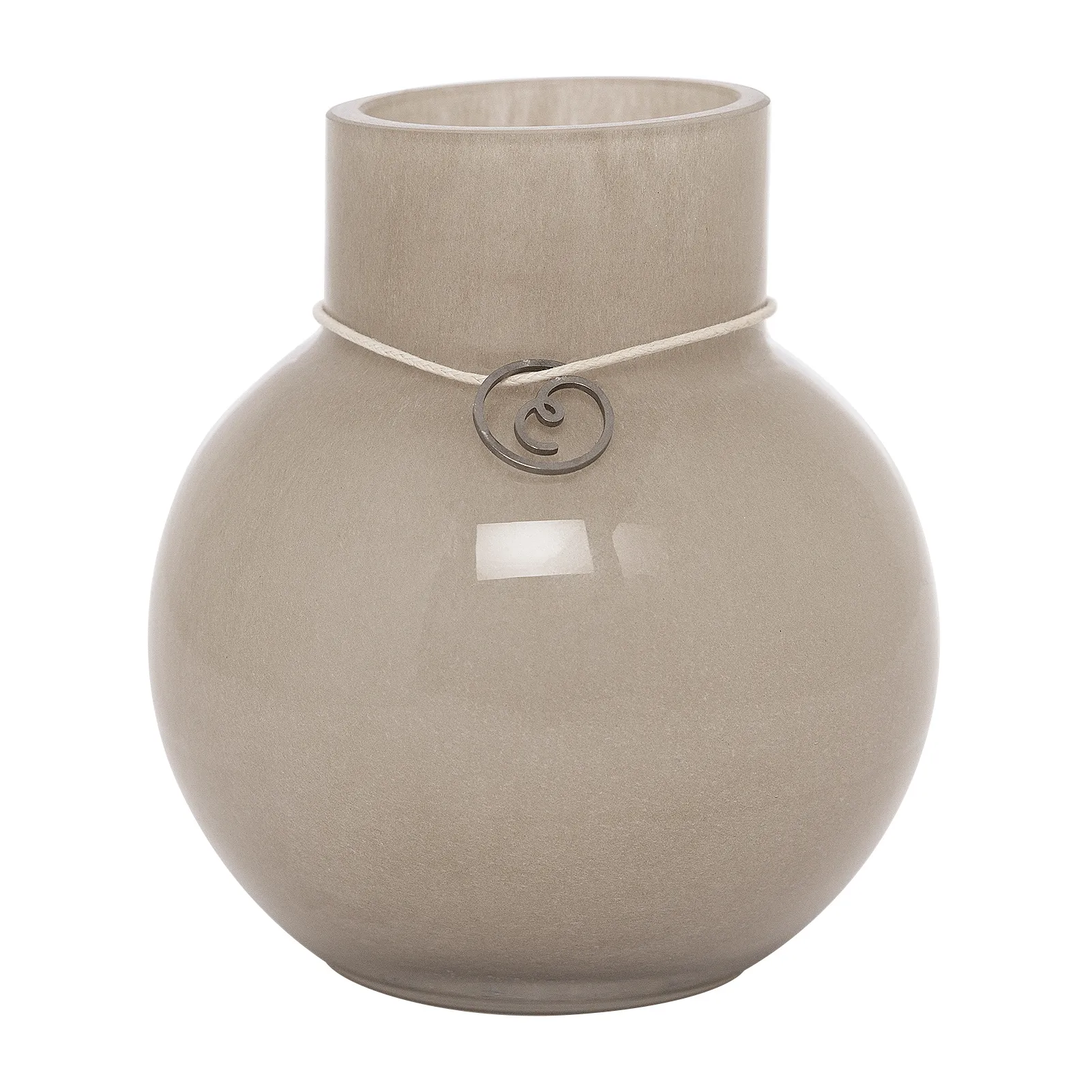 Ernst glass vase round beige, H10 cm Ø9 cm ERNST