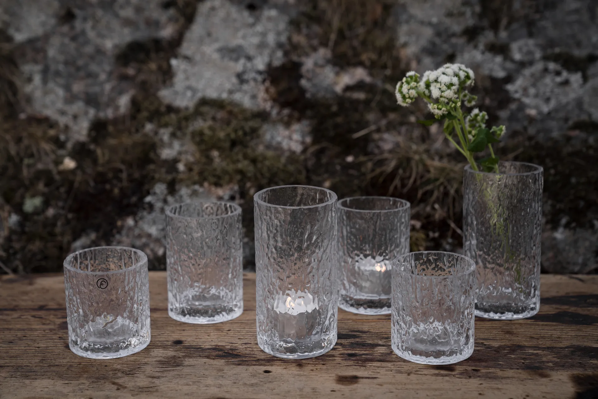 Ernst patterned vase/candle holder, Clear, Ø5.3x11.3 cm ERNST