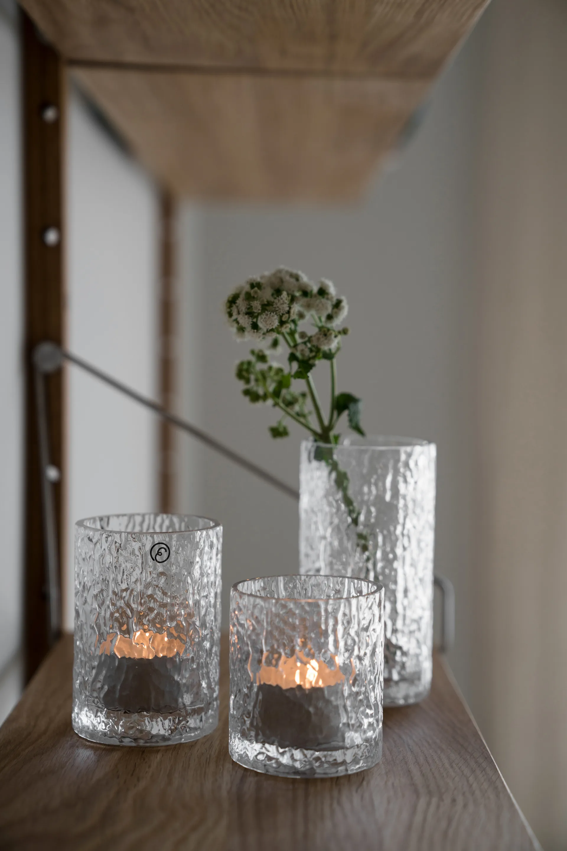 Ernst patterned vase/candle holder, Clear, Ø5.3x11.3 cm ERNST