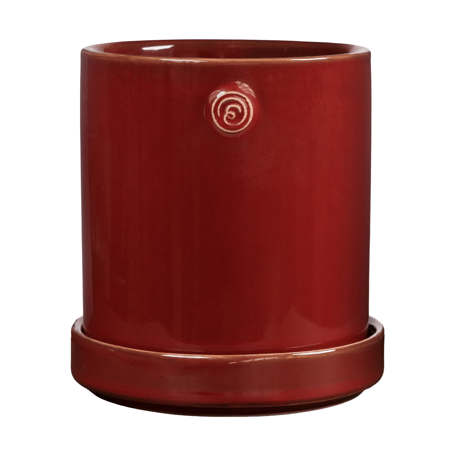 Ernst pot with saucer, Red, Ø10x11 cm ERNST