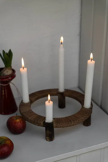 Ernst round candle holder, 4 candles - Dark wood - ERNST