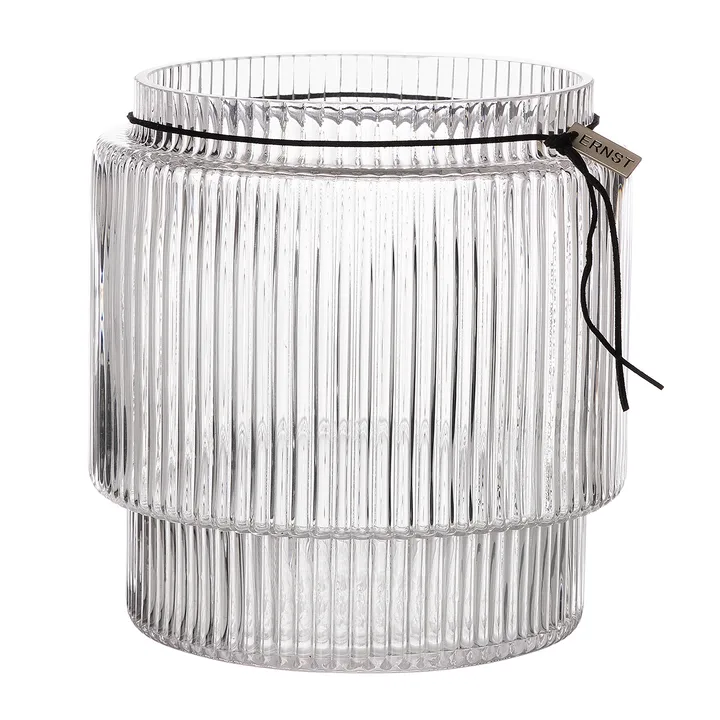 Ernst ruffled glass vase clear - Ø19.5 cm x H20 cm - ERNST