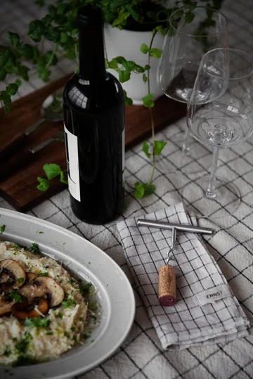 Ernst tablecloth checkered 145x200 cm - Nature-black - ERNST