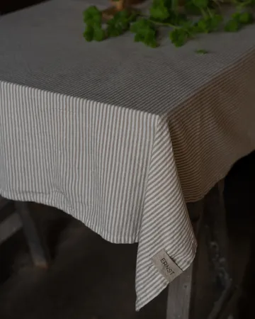 Ernst tablecloth narrow stripes 145x300 cm - Beige-white - ERNST