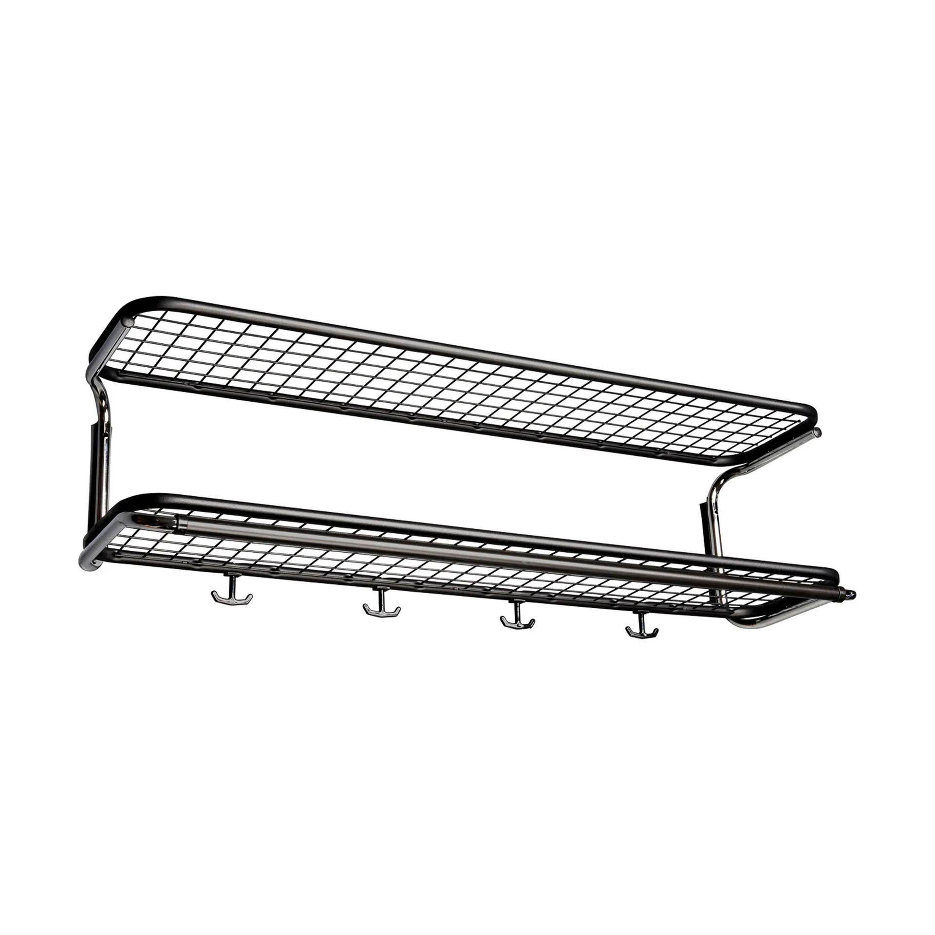 Classic 650 hat shelf, Black/chrome, 2 levels, 100 cm Essem Design