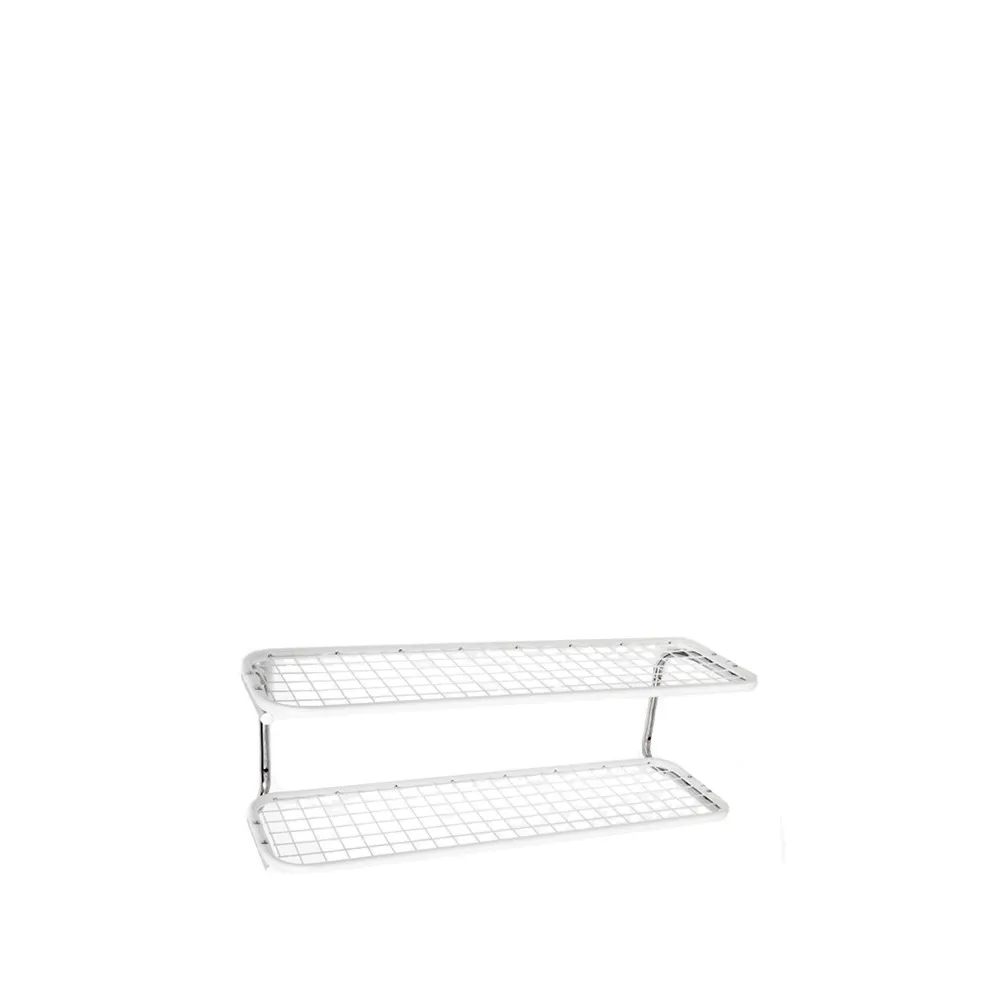 Classic 650 shoe shelf, White/chrome, 2 levels, 80 cm Essem Design