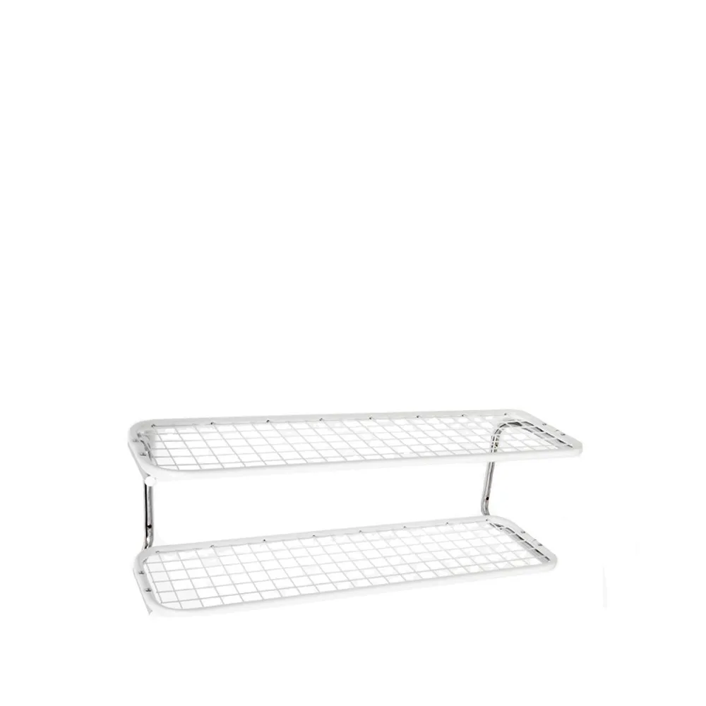 Classic 650 shoe shelf, White/chrome, 2 levels, 90 cm Essem Design