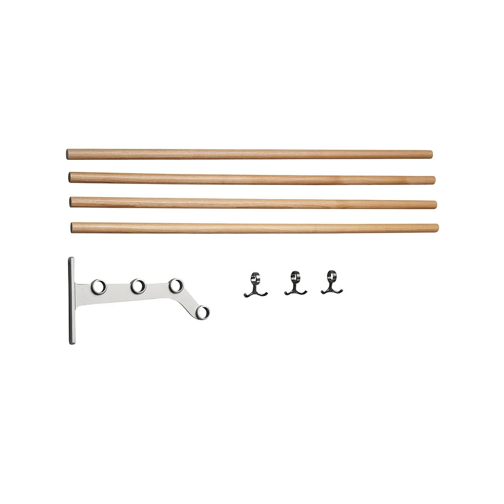 Nostalgi 291 add-on hat shelf, Oak, aluminium stand Essem Design