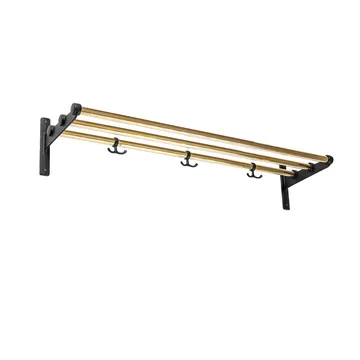 Nostalgi Shoe or hat shelf - Brass, black stand - Essem Design