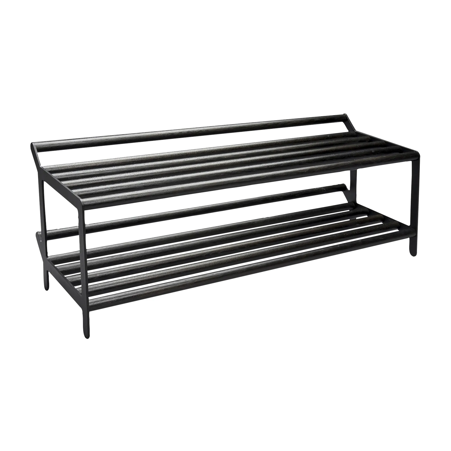 Tamburin shoe shelf 100 cm, Black oiled oak-black Essem Design