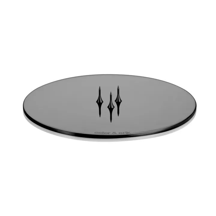 ester & erik candle plate Ø12 cm polished - black - ester & erik