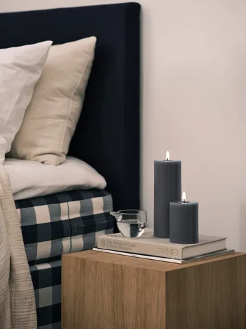 ester & erik pillar candle LED - 74 Dark Slate, 20 cm - ester & erik