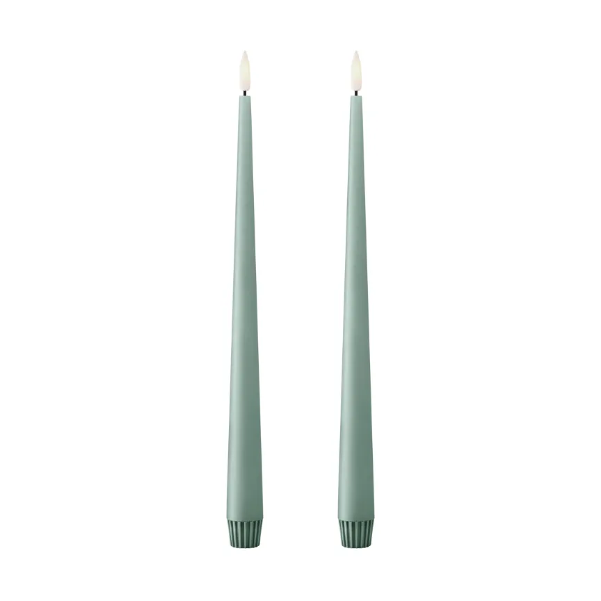 ester & erik taper candle LED 2-pack, 67 Jade stone , 30 cm ester & erik
