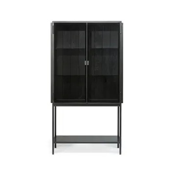 Anders High display cabinet - Black 2 glass doors-Metal - Ethnicraft