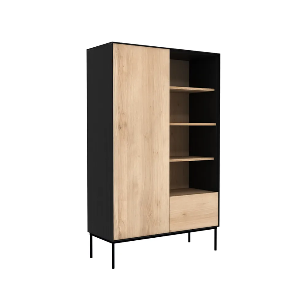 Blackbird cabinet, Black oak-Black metal legs Ethnicraft