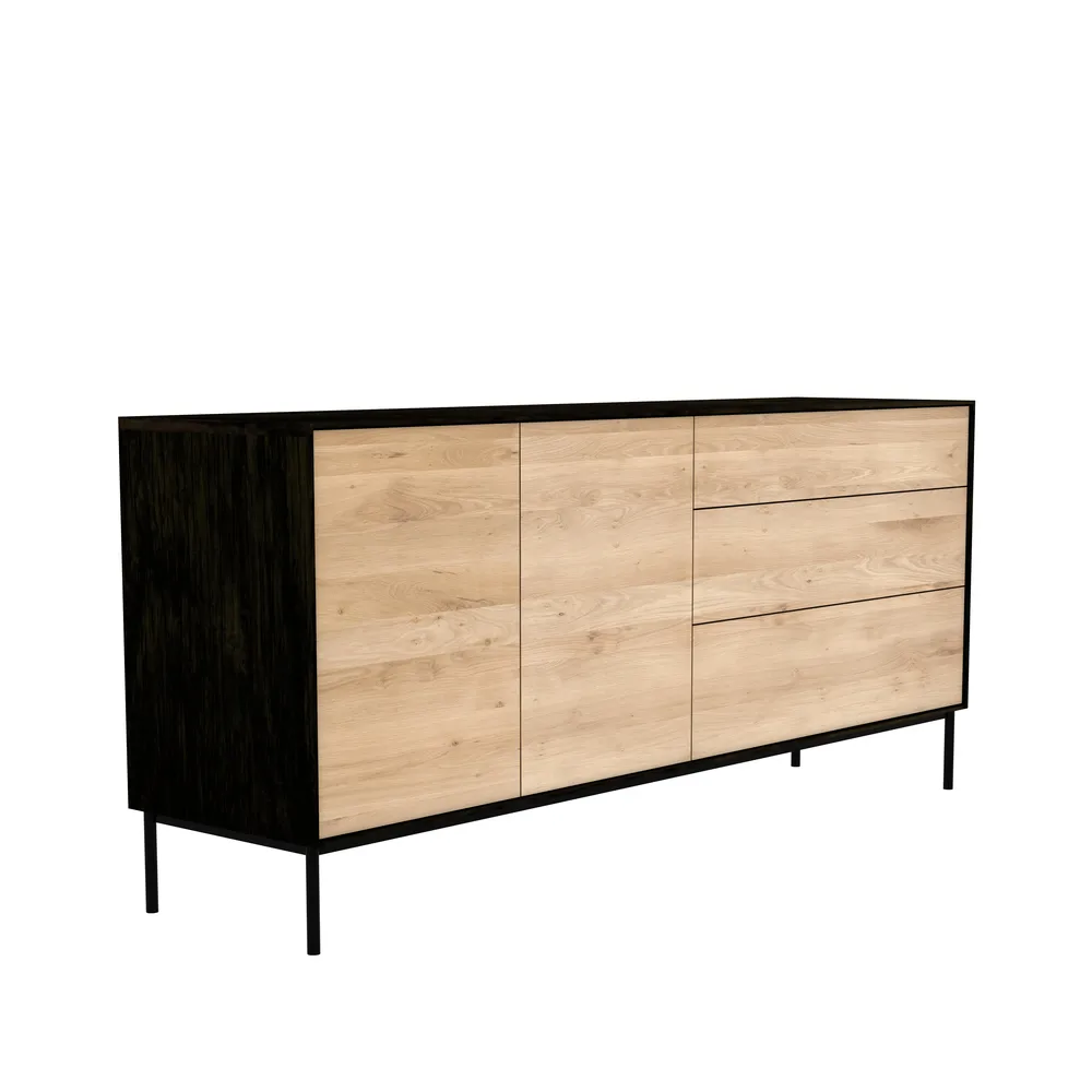 Blackbird sideboard, Black oak 2 doors 3 drawers Ethnicraft