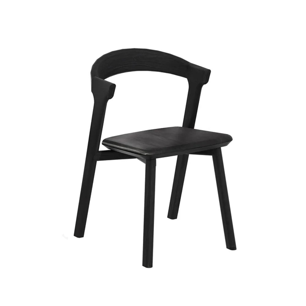 Bok chair with leather seat, Black stained oak-black leather Ethnicraft