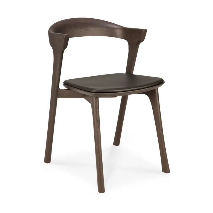 Bok chair with leather seat - Brown-stained oak-brown leather - Ethnicraft