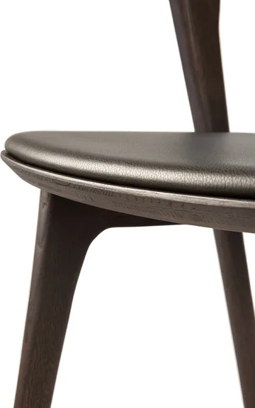 Bok chair with leather seat - Brown-stained oak-brown leather - Ethnicraft