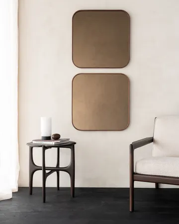 Camber wall mirror 60x60 cm - Bronze-wooden frame - Ethnicraft