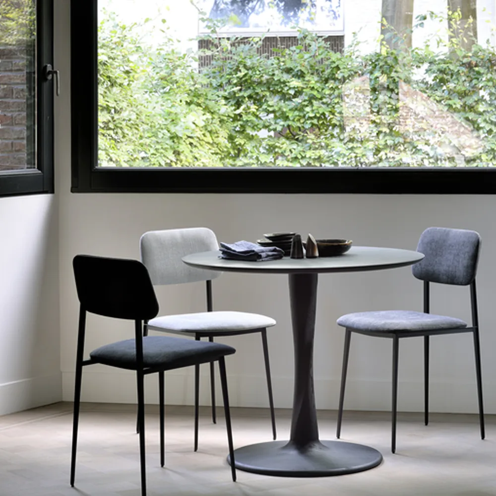 DC Dining chair, Light grey-Black metal Ethnicraft