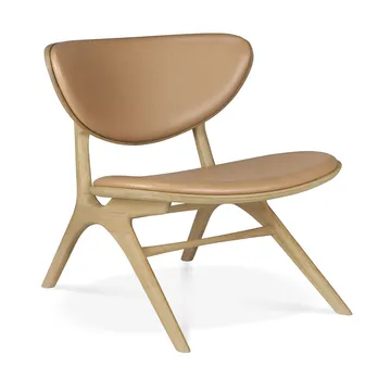 Eye lounge armchair - Lacquered oak-leather Sienna - Ethnicraft