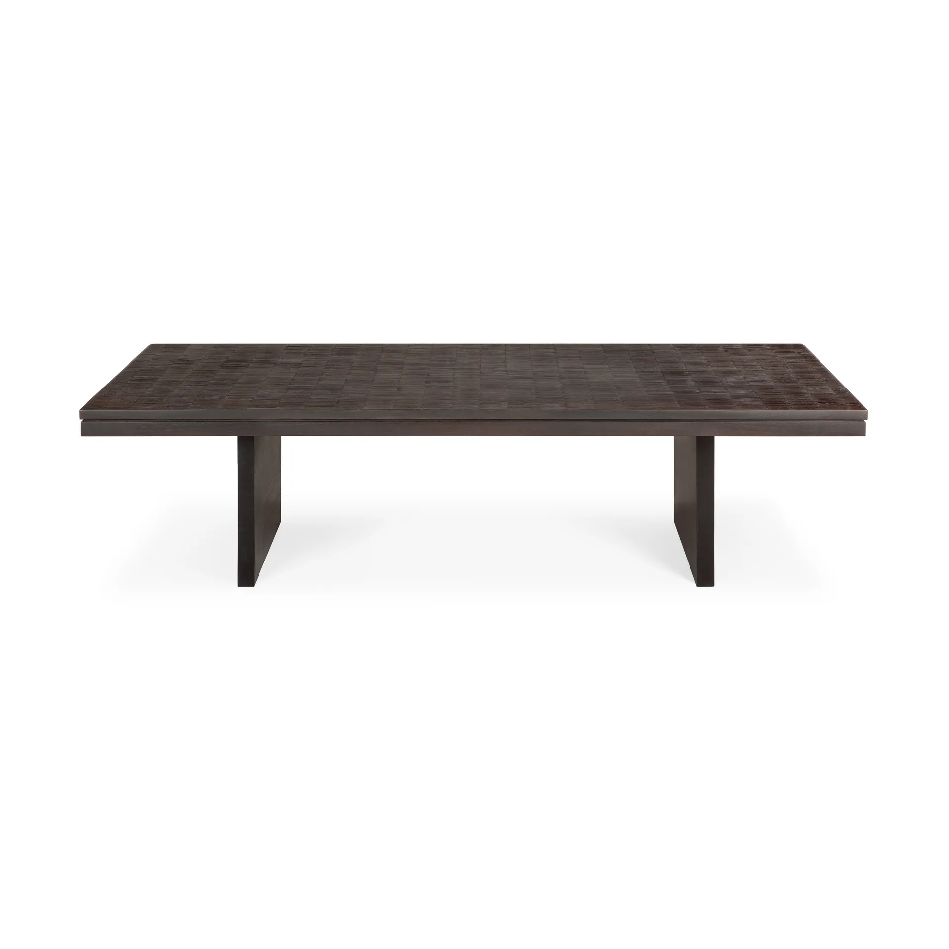 Grooves coffee table, Off black teak, 135x65 cm Ethnicraft
