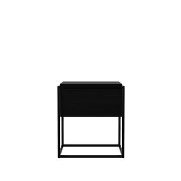 Monolit bedside table - Black oak 1 drawer-Black metal - Ethnicraft