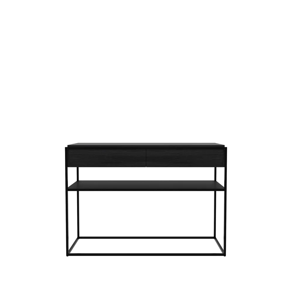 Monolit console table 122x40 cm, Oak black-Black Ethnicraft