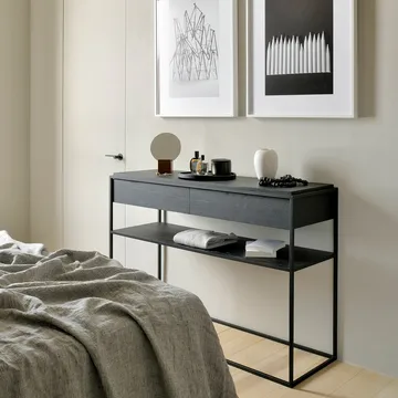 Monolit console table 122x40 cm - Oak-Black - Ethnicraft
