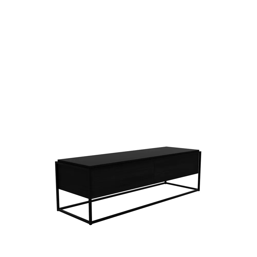 Monolit media cabinet 140x45 cm, Oak black-Black Ethnicraft