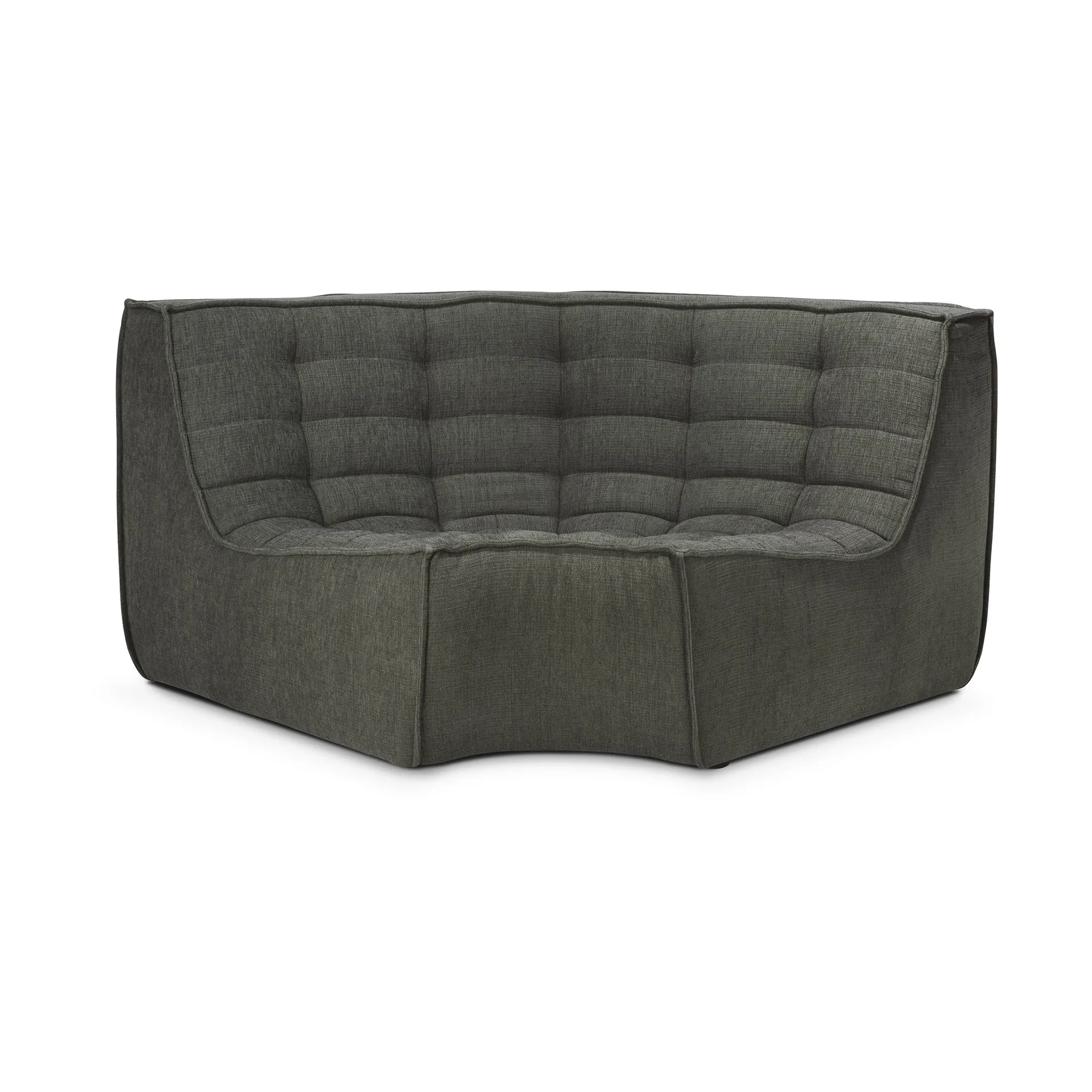 N701 corner module rounded 90°, Moss Eco fabric Ethnicraft