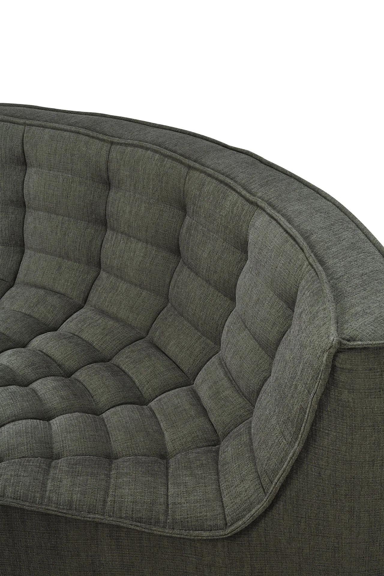 N701 corner module rounded 90°, Moss Eco fabric Ethnicraft