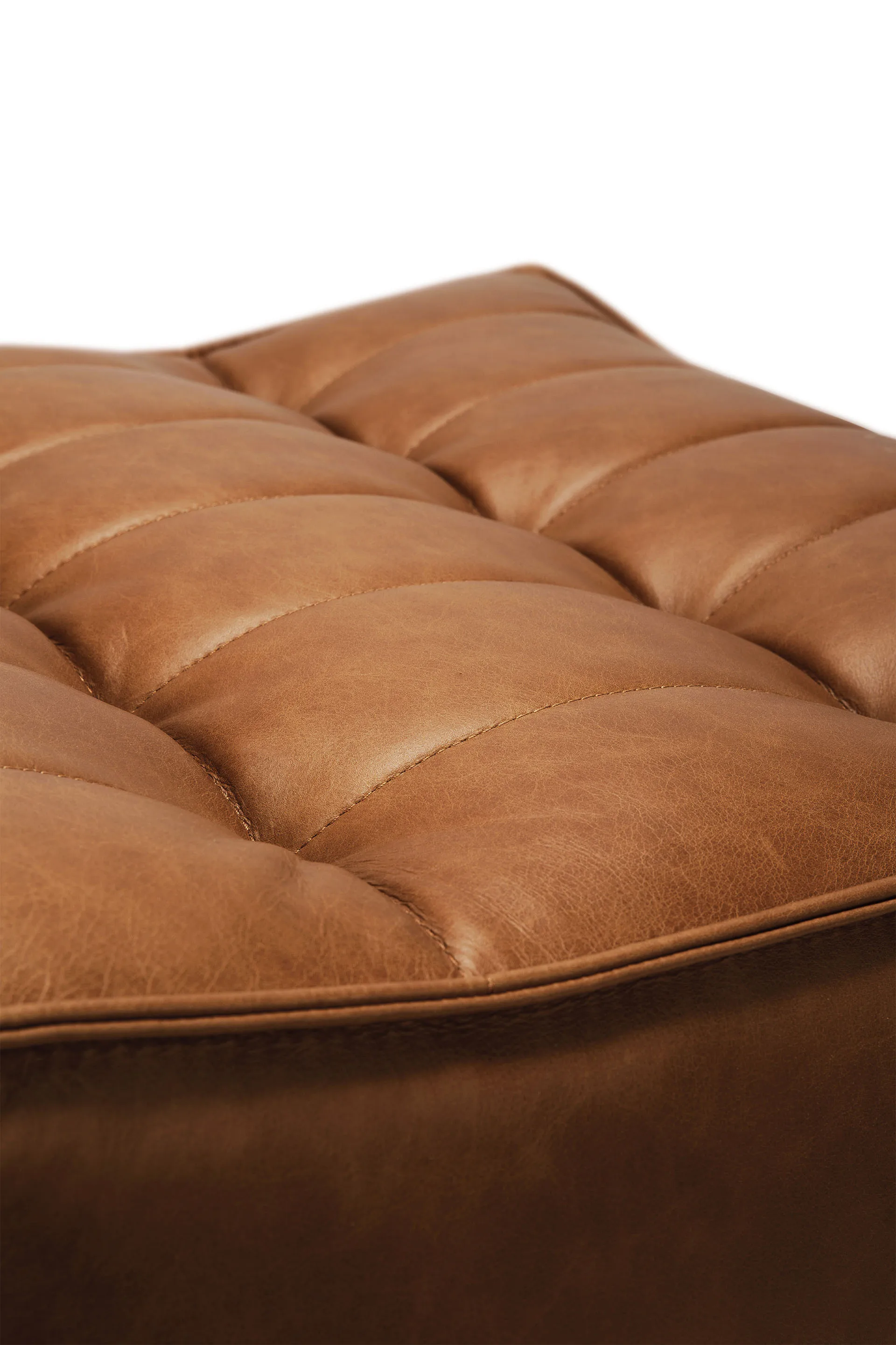 N701 footstool 70x70 cm, Aniline leather brown Ethnicraft