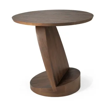 Oblic side table Ø52 cm - Brown stained teak - Ethnicraft