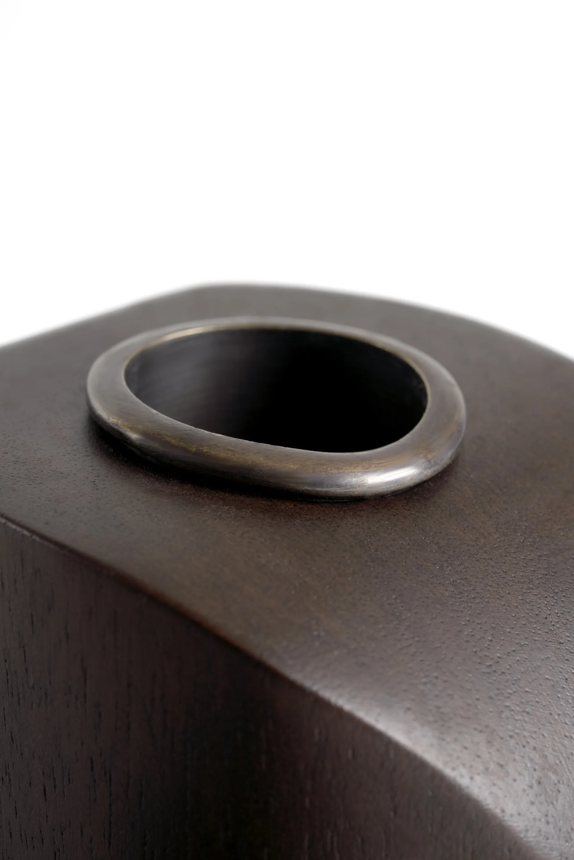 PI candle holder 3 parts, Dark brown stained mahogany Ethnicraft
