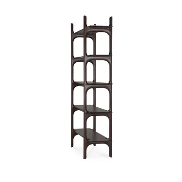 PI shelf - Dark brown mahogany-5 shelves, 110x187 cm - Ethnicraft