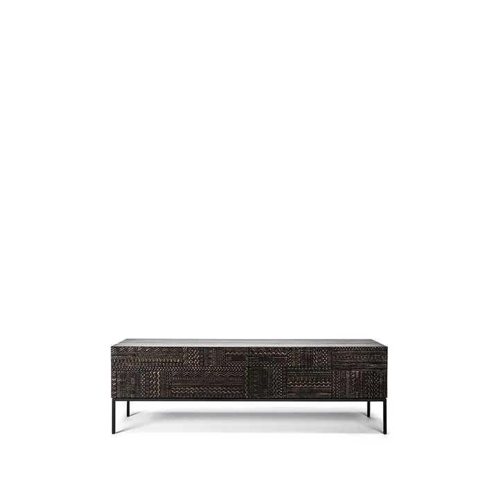 Tabwa media cabinet - Black teak 51x160 cm - Ethnicraft