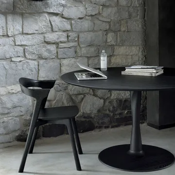 Torsion dining table - Black-stained oak, Ø127 cm - Ethnicraft