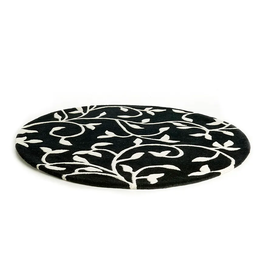 Grow rug black-white round, Ø140 cm Etol Design