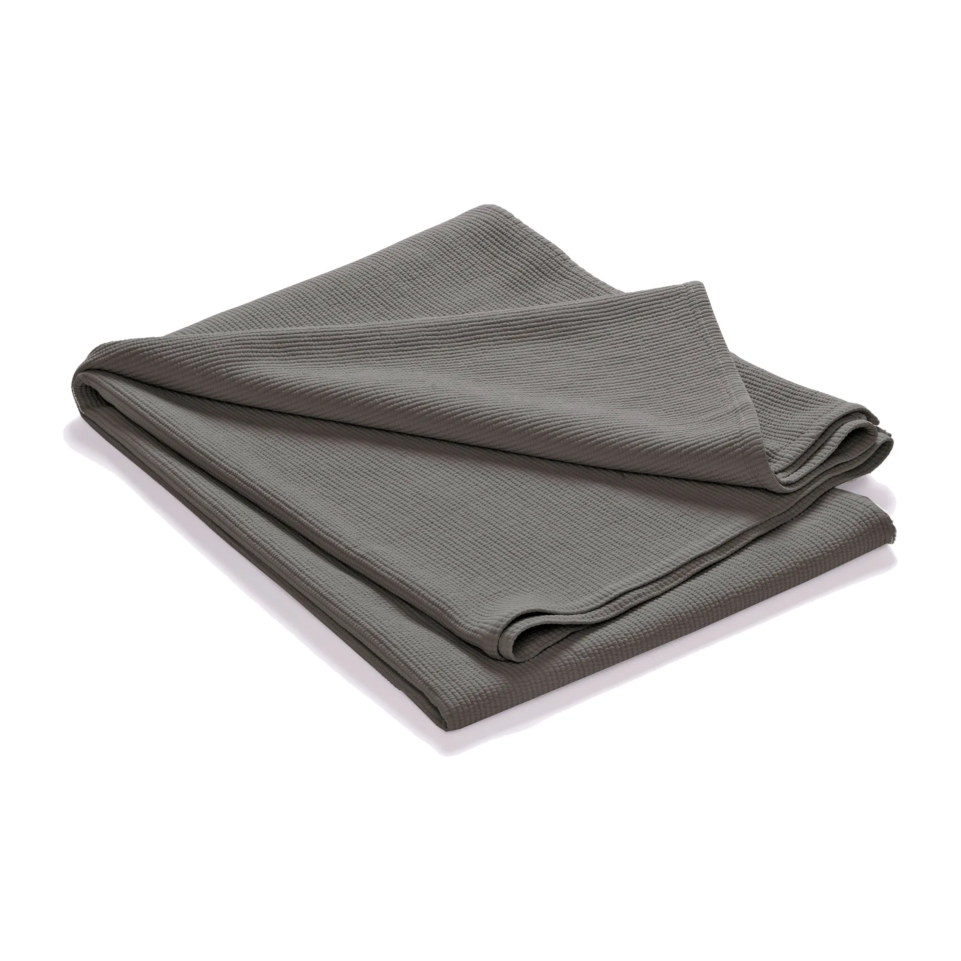 Stripe bedspread stonewashed cotton 180x260, Dark grey Etol Design