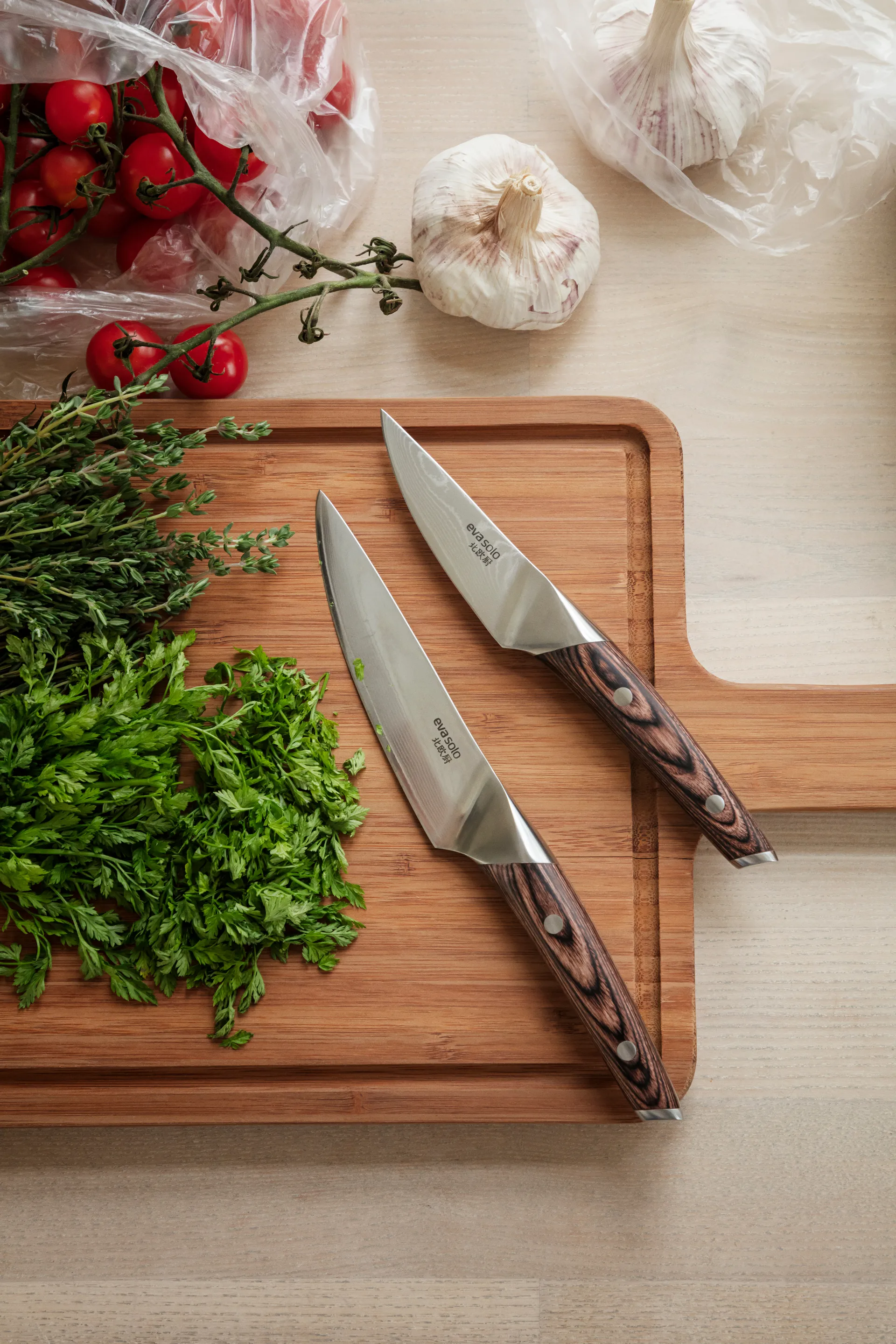 Nordic Kitchen herb knife 9 cm, Damascus steel Eva Solo