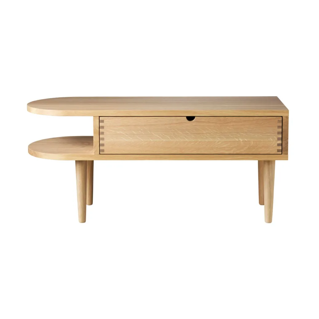 F24 Radius bench, Oak nature lacquered 35x90 cm FDB Møbler