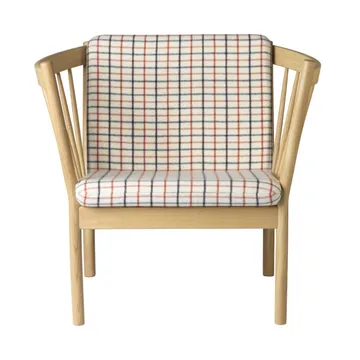J146 armchair - Oak nature lacquered-red diced - FDB Møbler